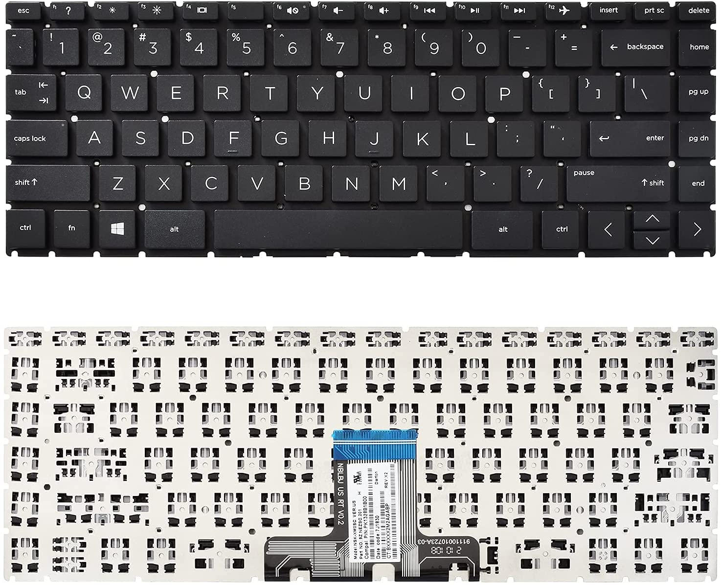 WISTAR Laptop Keyboard Compatible for HP 14-CK 14-CD 14-cm 14-DG 14-DQ 14s-DQ 240 G7 245 G7 246 G7 X360 14-CD 14-DH 14-CE,Black(HP 240 G7)
